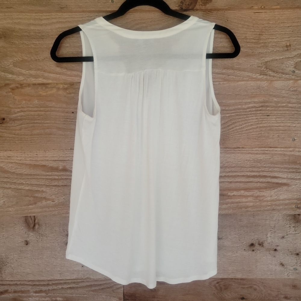 Express Ivory Split Neck Tank Small - image 2